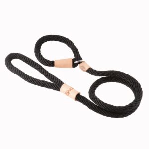 Sport Slip Dog Lead With Stopper - Black