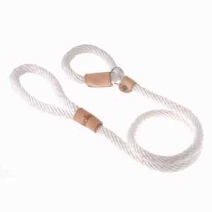 Sport Slip Dog Lead With Stopper - White