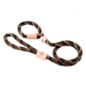 Sport Slip Dog Lead With Stopper - Brown Combination