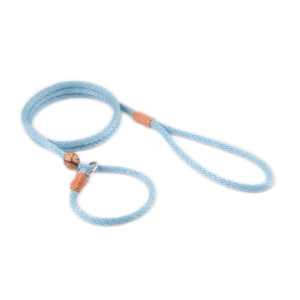 Nylon Slip Dog Lead With Stopper - Sky Blue
