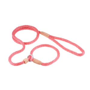 Nylon Slip Dog Lead With Stopper - Peach