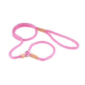 Nylon Slip Dog Lead With Stopper - Pastel Pink
