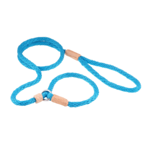 Nylon Slip Dog Lead With Stopper - Turquoise