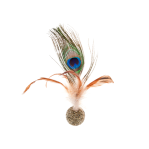 Catnip Ball with Peacock Feathers Cat Toy