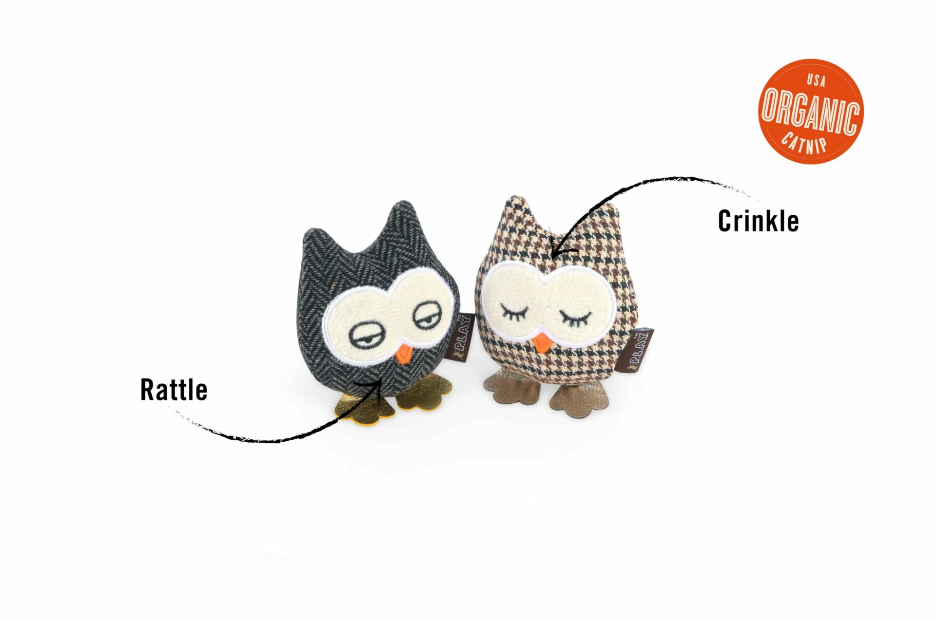Feline Frenzy Critter Hooti-ful Owls Cat Toy - Image 2