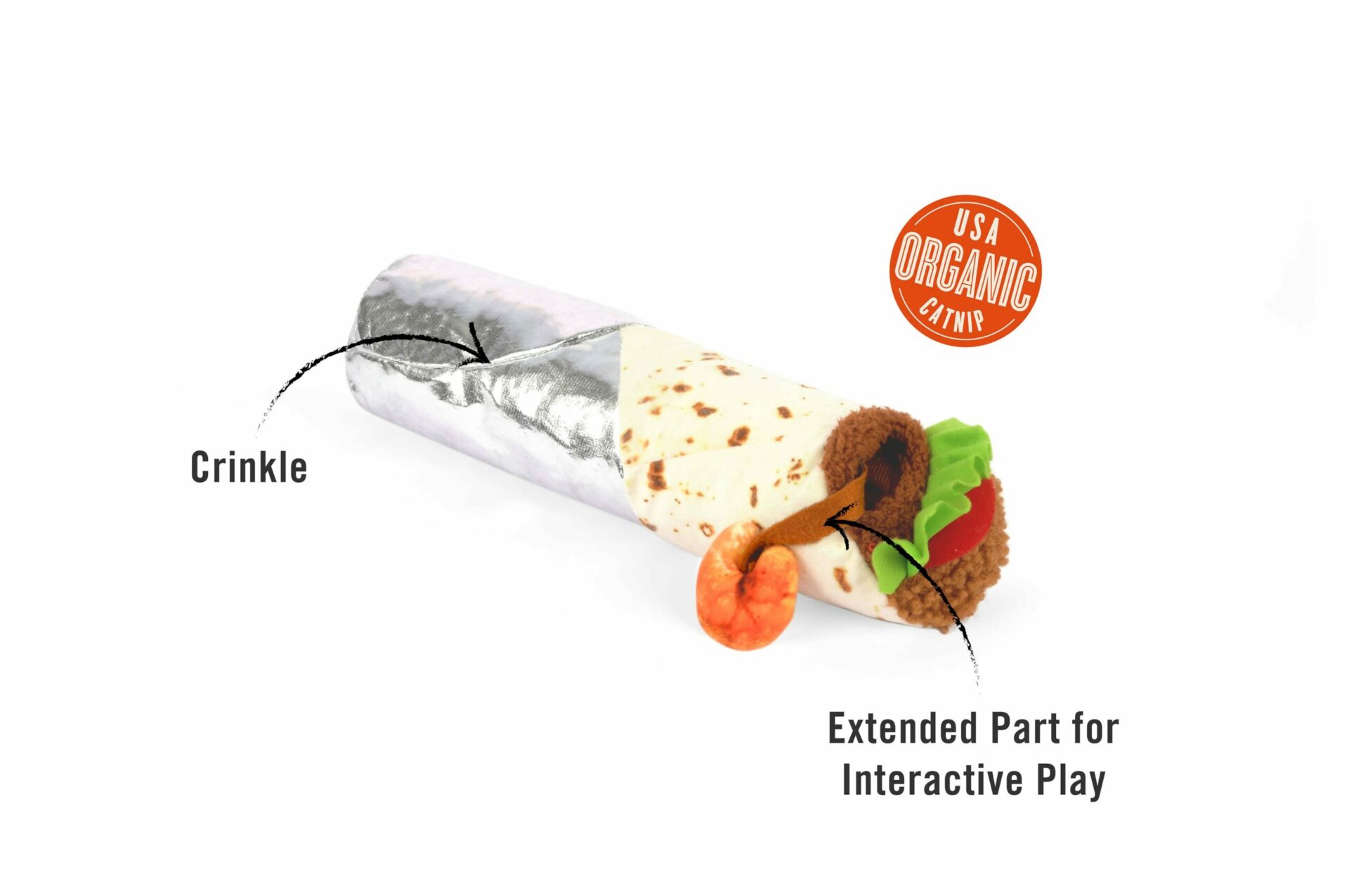 Feline Frenzy Kicker Shrimp Purrito Cat Toy - Image 2