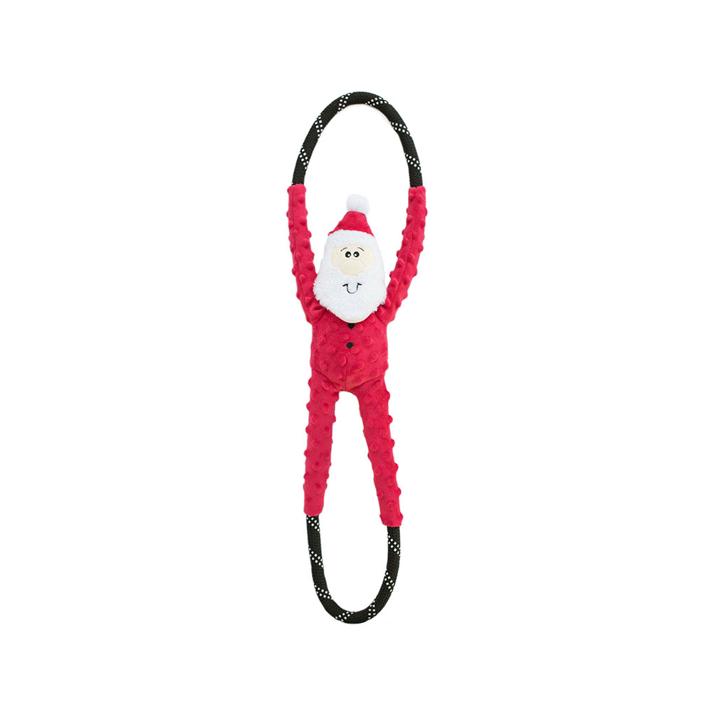 ZippyPaws Holiday RopeTugz Santa Dog Toy
