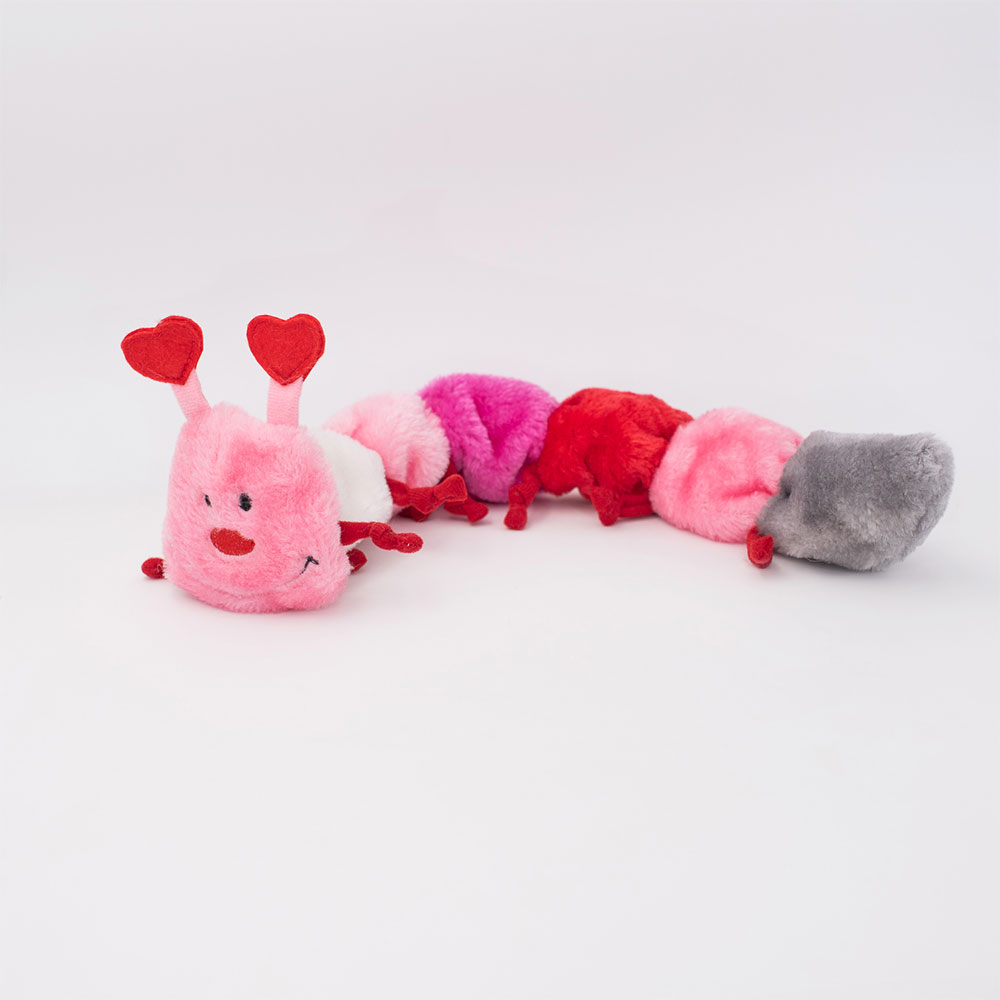Valentine's Caterpillar - Large with 7 Squeakers
