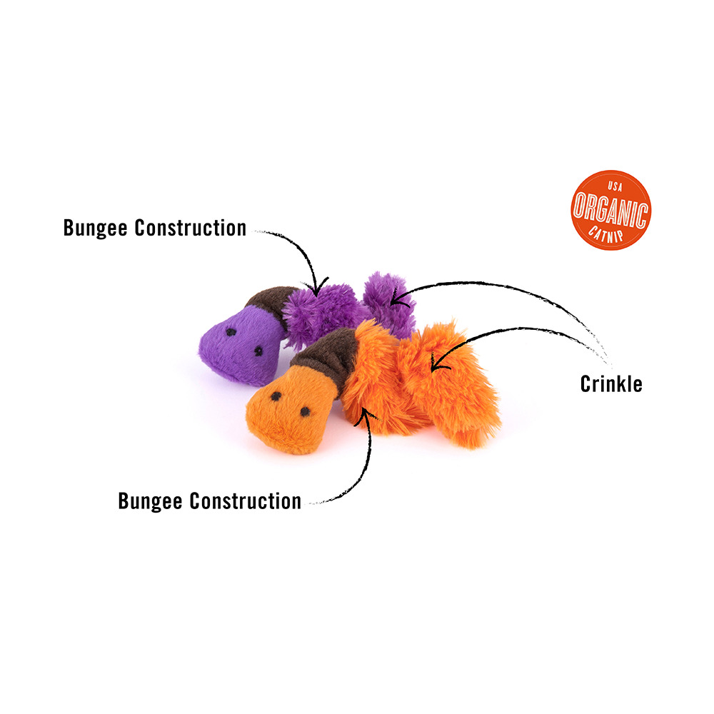 Feline Frenzy Critter Wiggly Wormies Cat Toy - Image 2