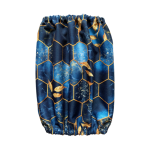 Handmade Waterproof Thick Snood Blue Honeycomb with Gold Leaves