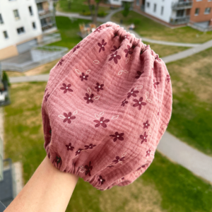 Pink Flowers Muslin Handmade Bandana for Dogs