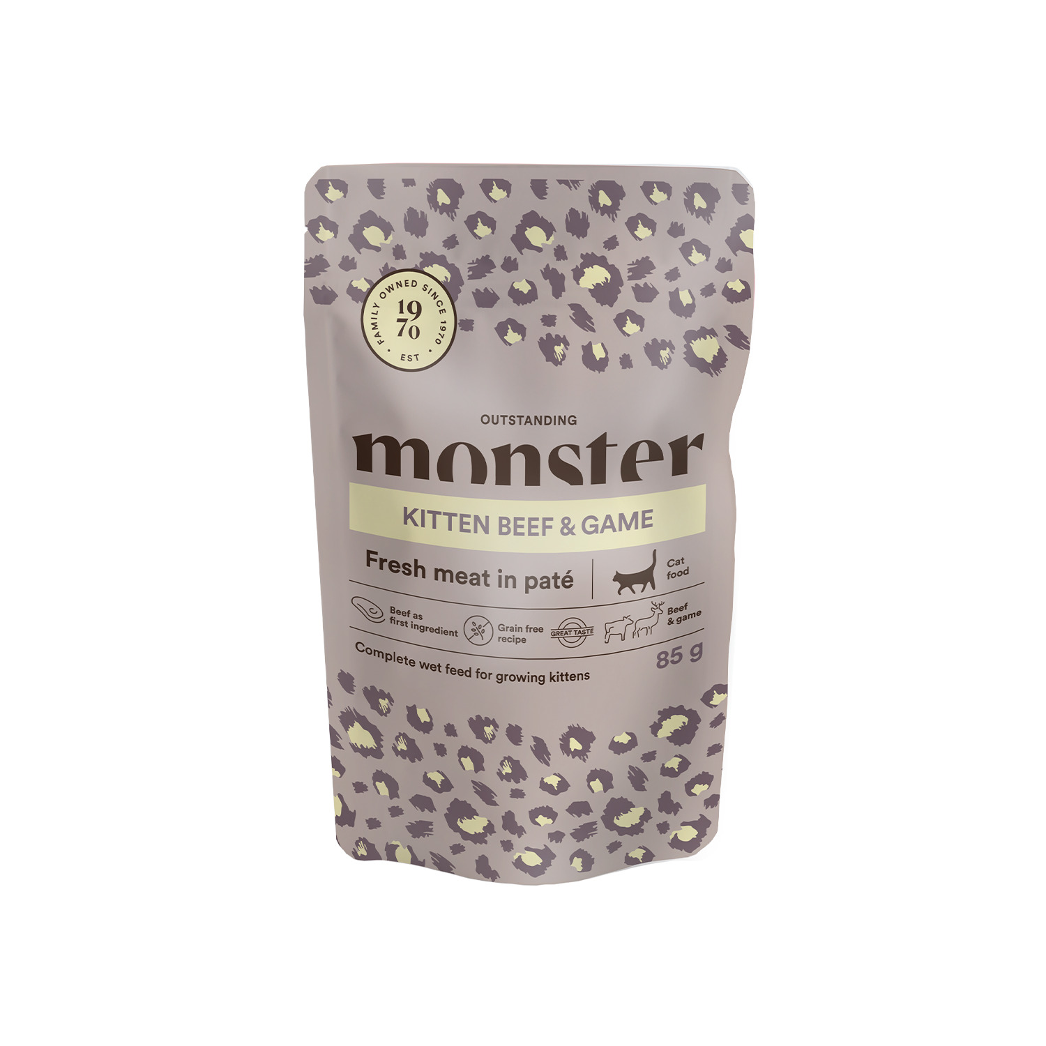 Monster Cat Pouches Kitten Beef & Game Cat Pouch 85g