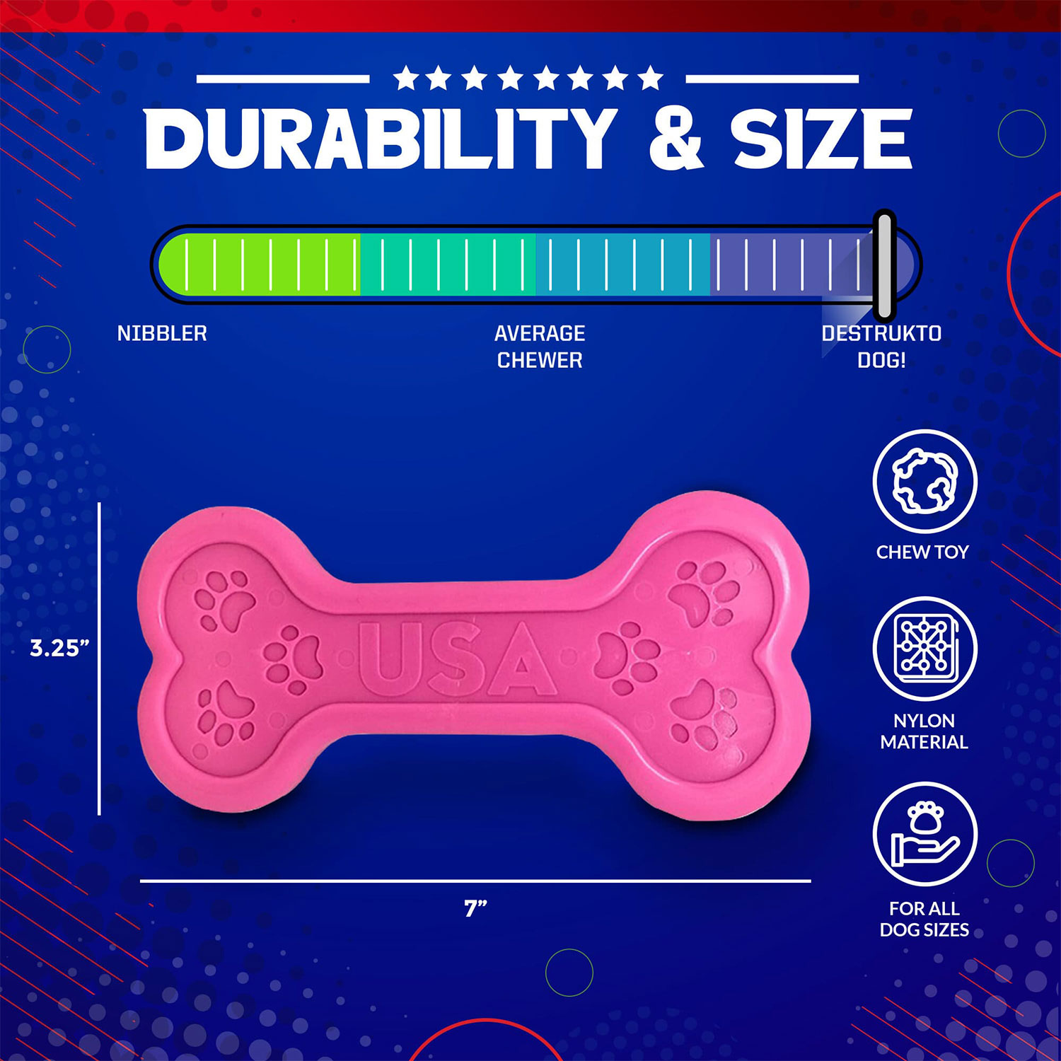 Bone Ultra Durable Nylon Dog Chew Toy - Image 2