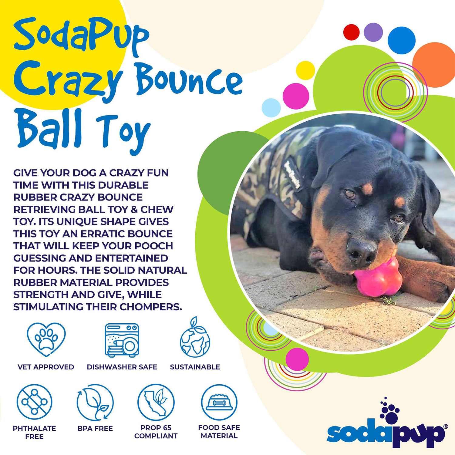 Crazy Bounce Ultra Durable Rubber Chew And Retrieving Toy - Image 4