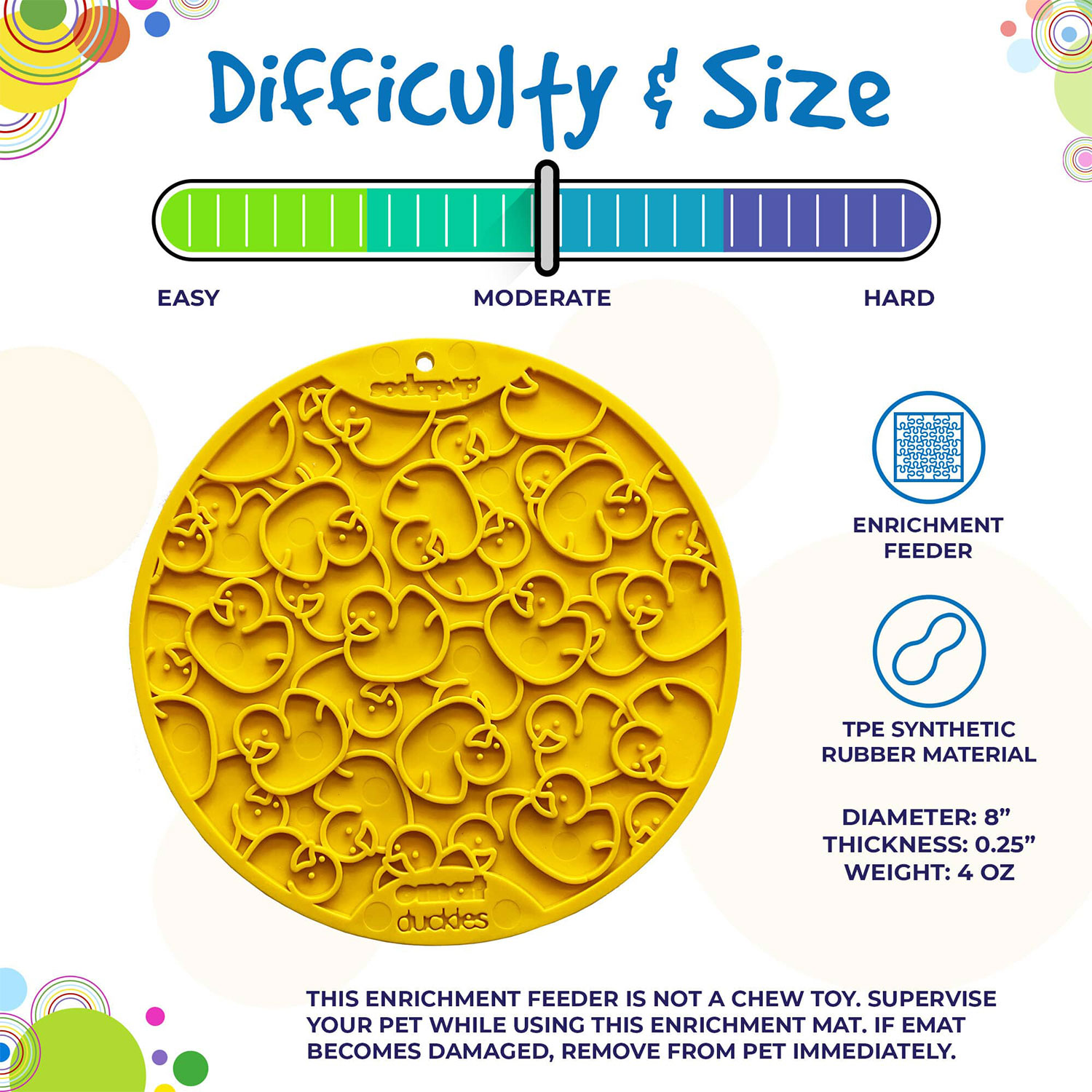 Duckies Design eMat Enrichment Lick Mat with Suction Cups - Image 2
