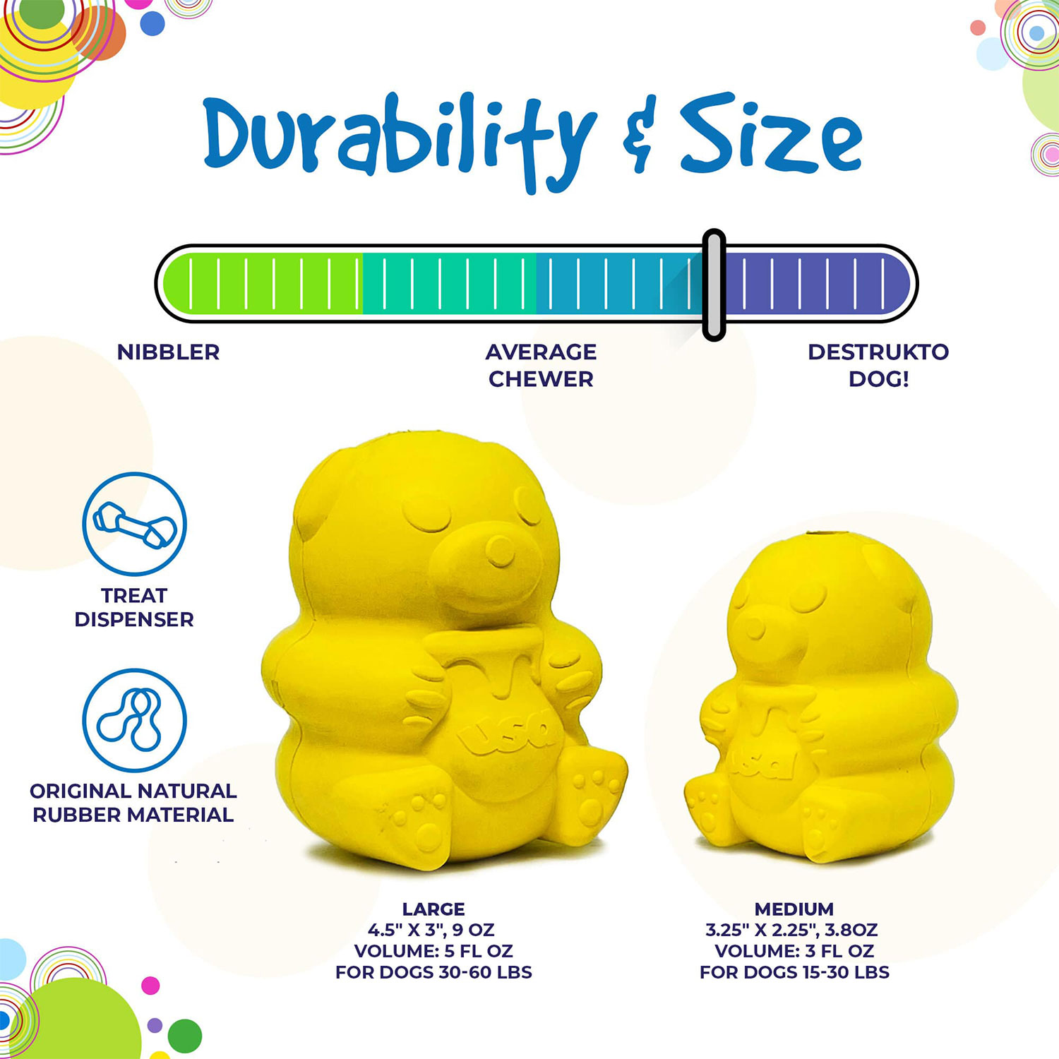 Honey Bear Durable Rubber Treat Dispenser - Image 2