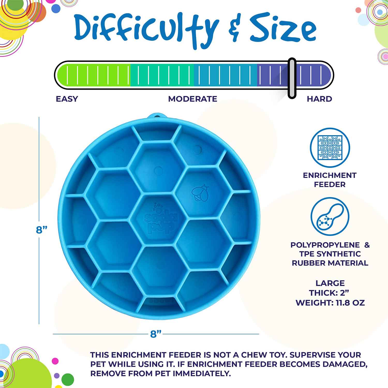 Sodapup Honeycomb Design eBowl Enrichment Slow Feeder Bowl for Dogs Durability