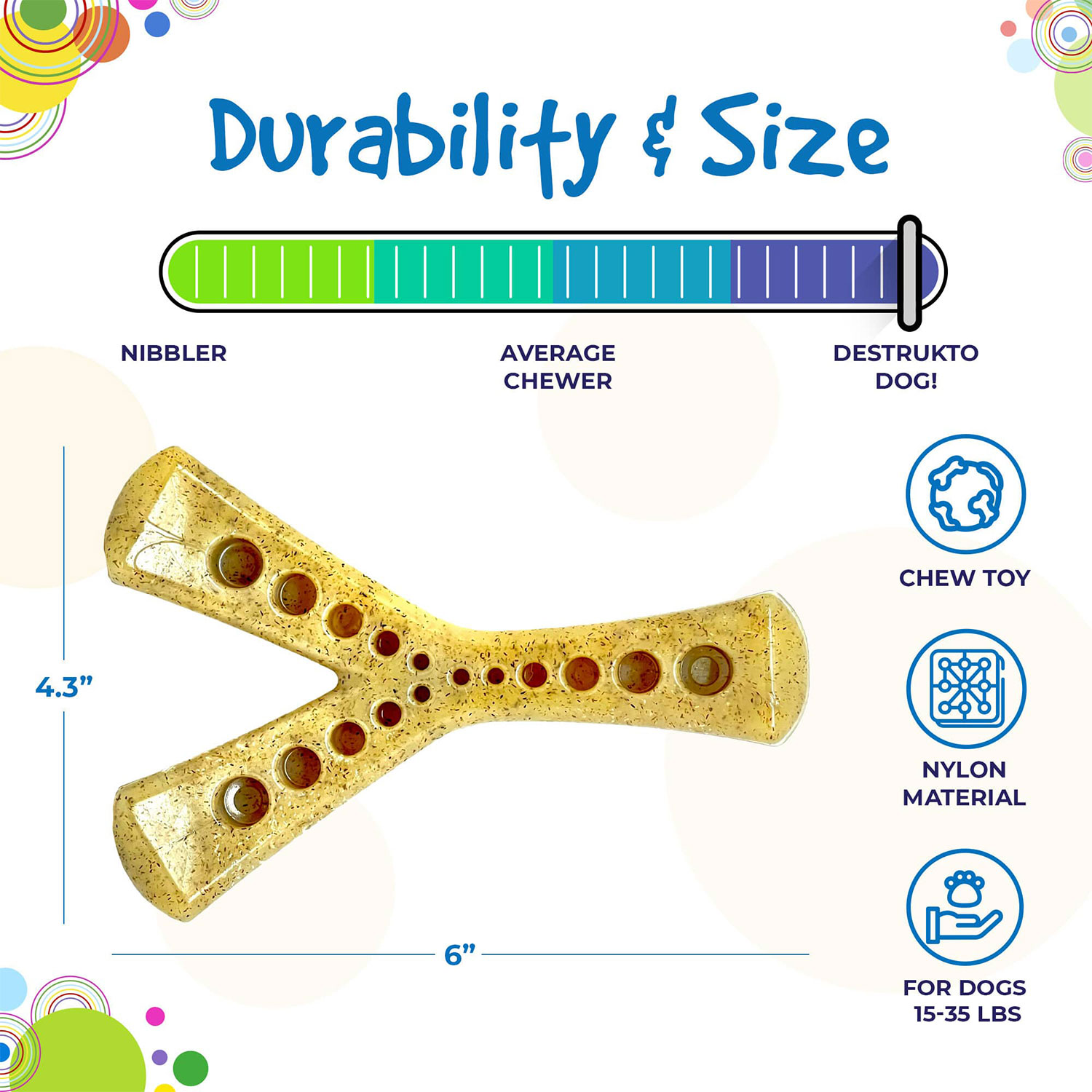 Mod Wishbone Ultra Durable Nylon Dog Chew Toy - Image 2