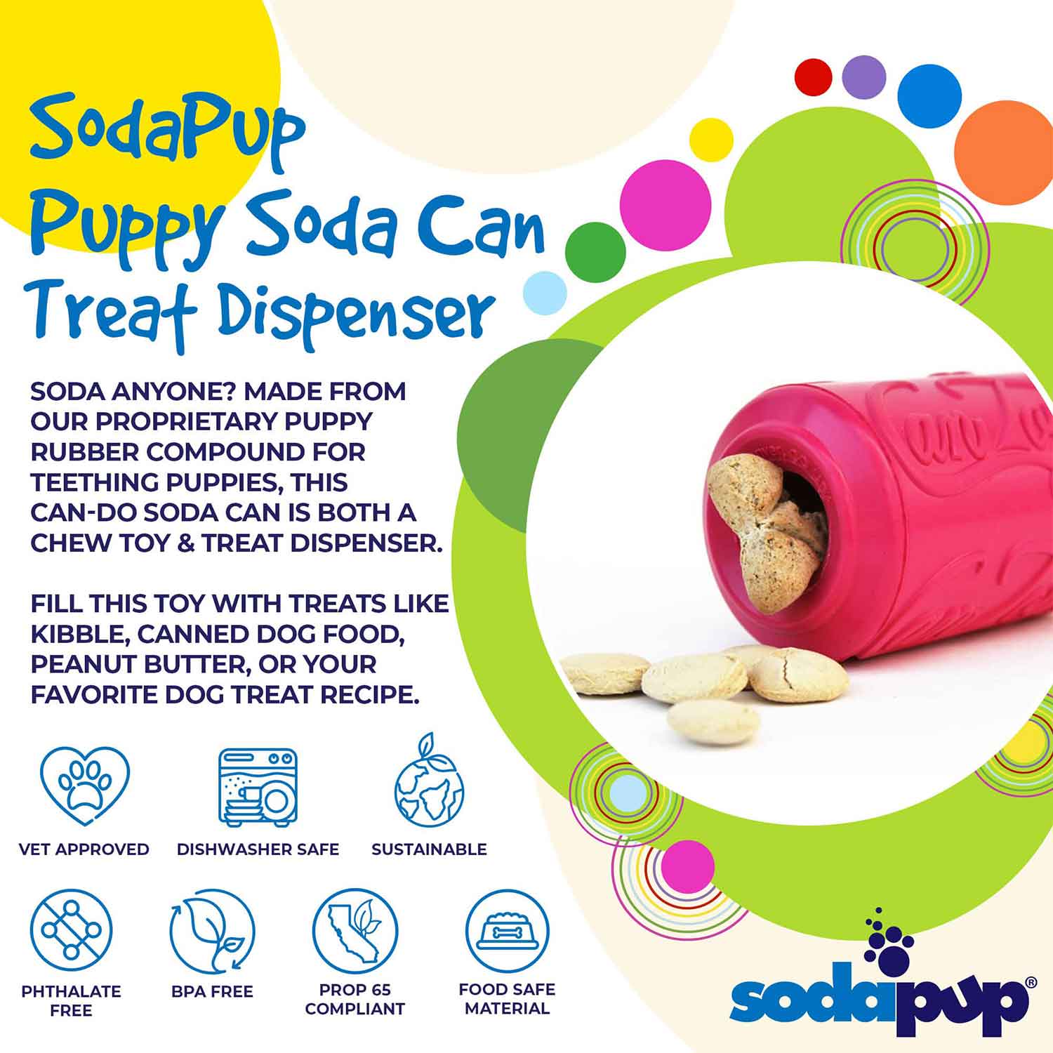 Puppy Can Toy Durable Rubber Chew Toy And Treat Dispenser for Teething Puppies - Image 4