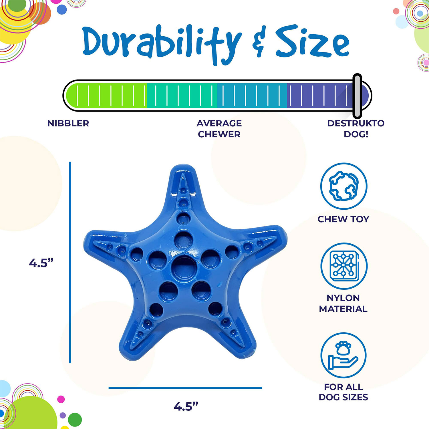 Starfish Ultra Durable Nylon Dog Chew Toy For Aggressive Chewers - Image 3