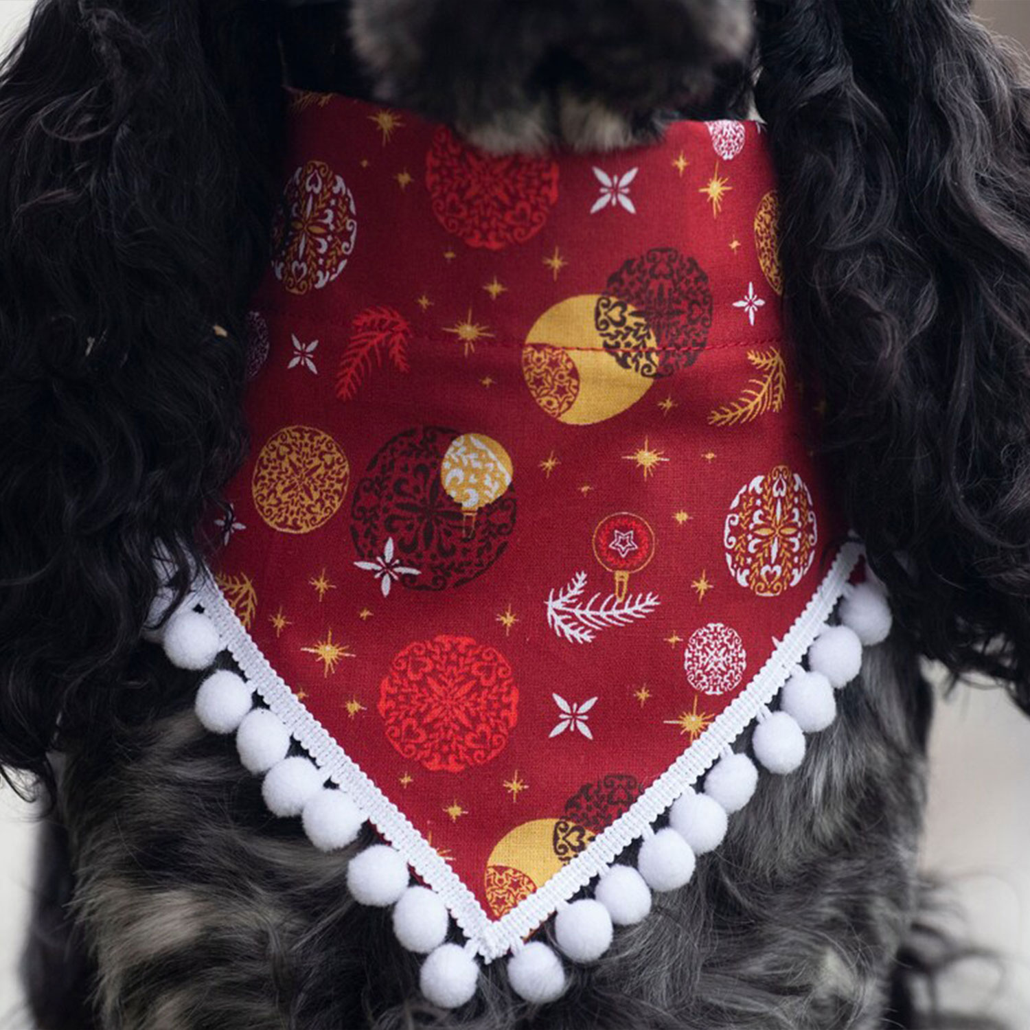 Bandana - Festive with Pompoms