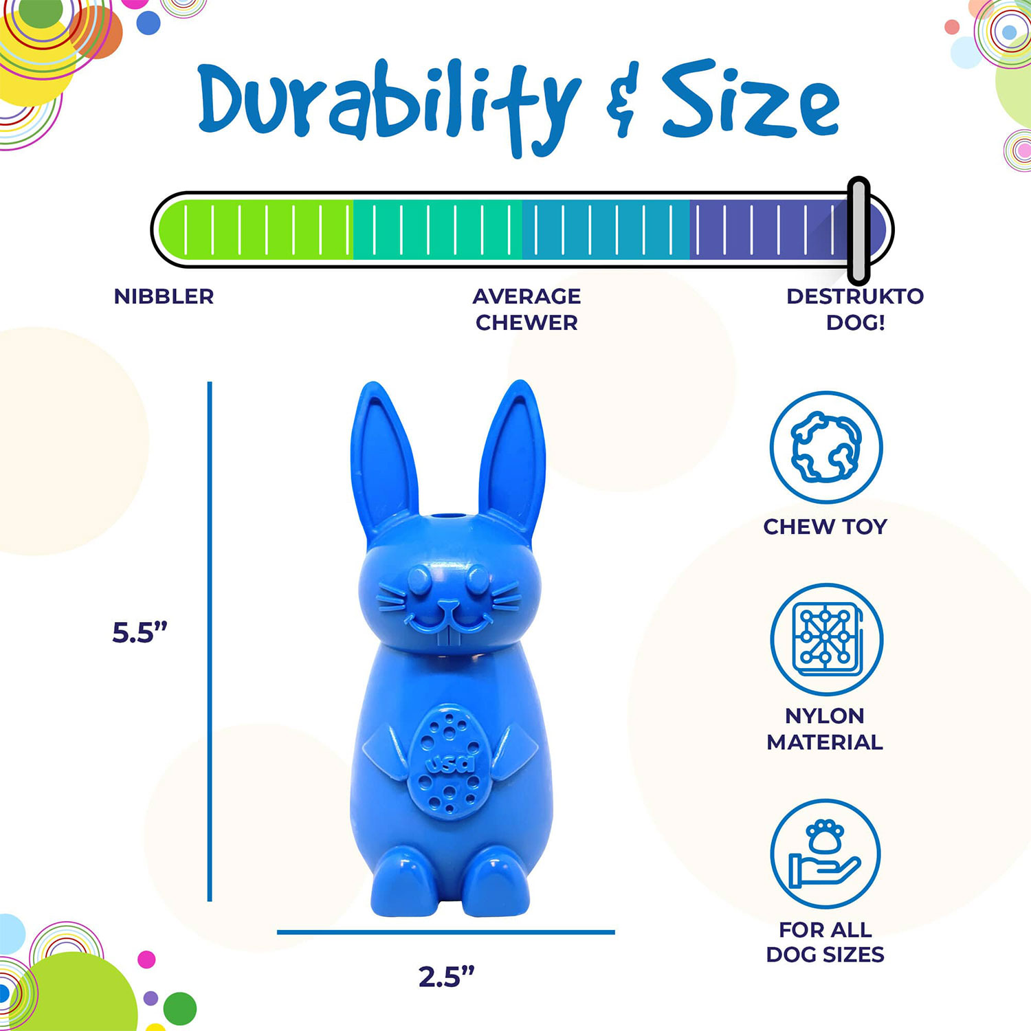 Bunny Durable Nylon Dog Chew Toy & Enrichment Toy - Image 2