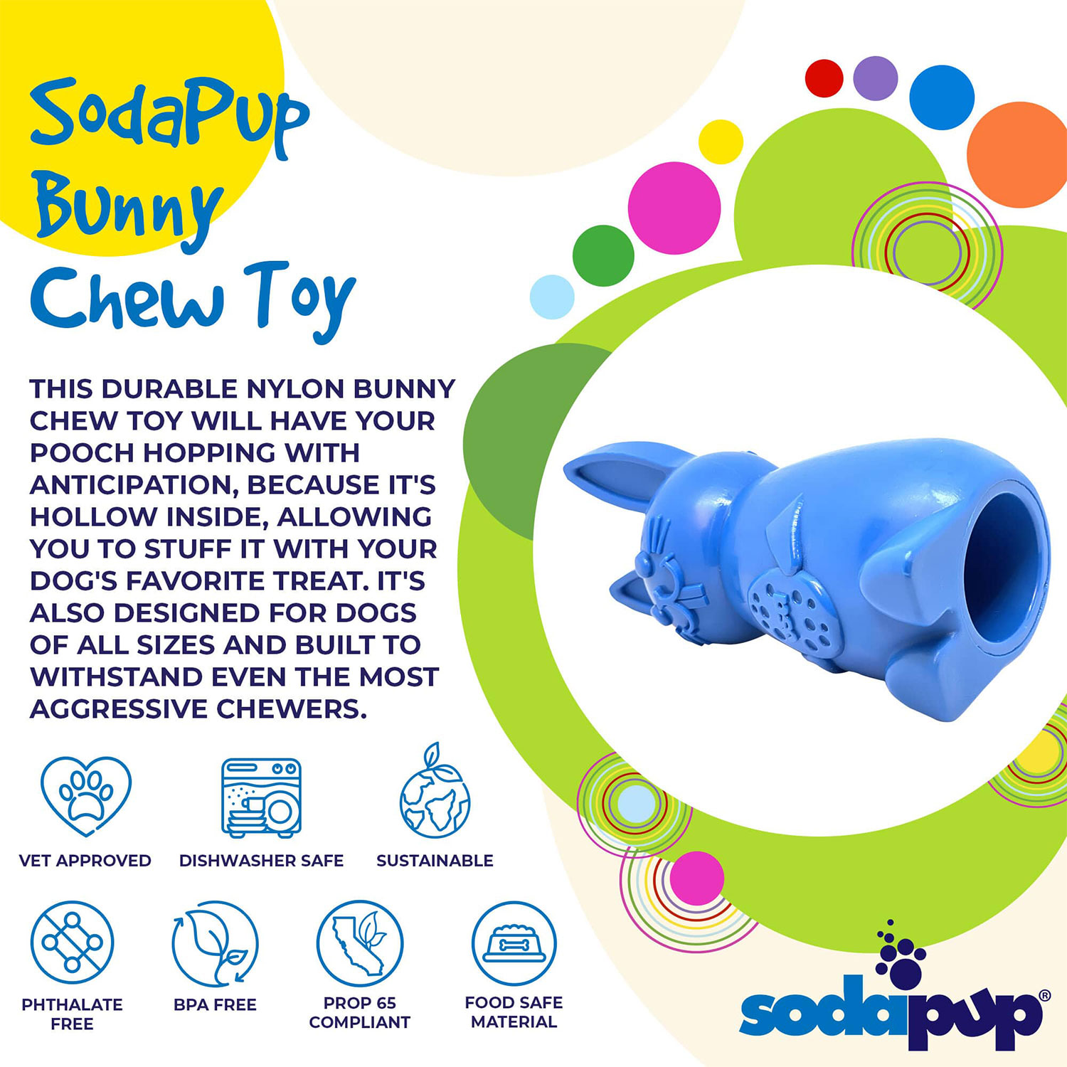 Bunny Durable Nylon Dog Chew Toy & Enrichment Toy - Image 3