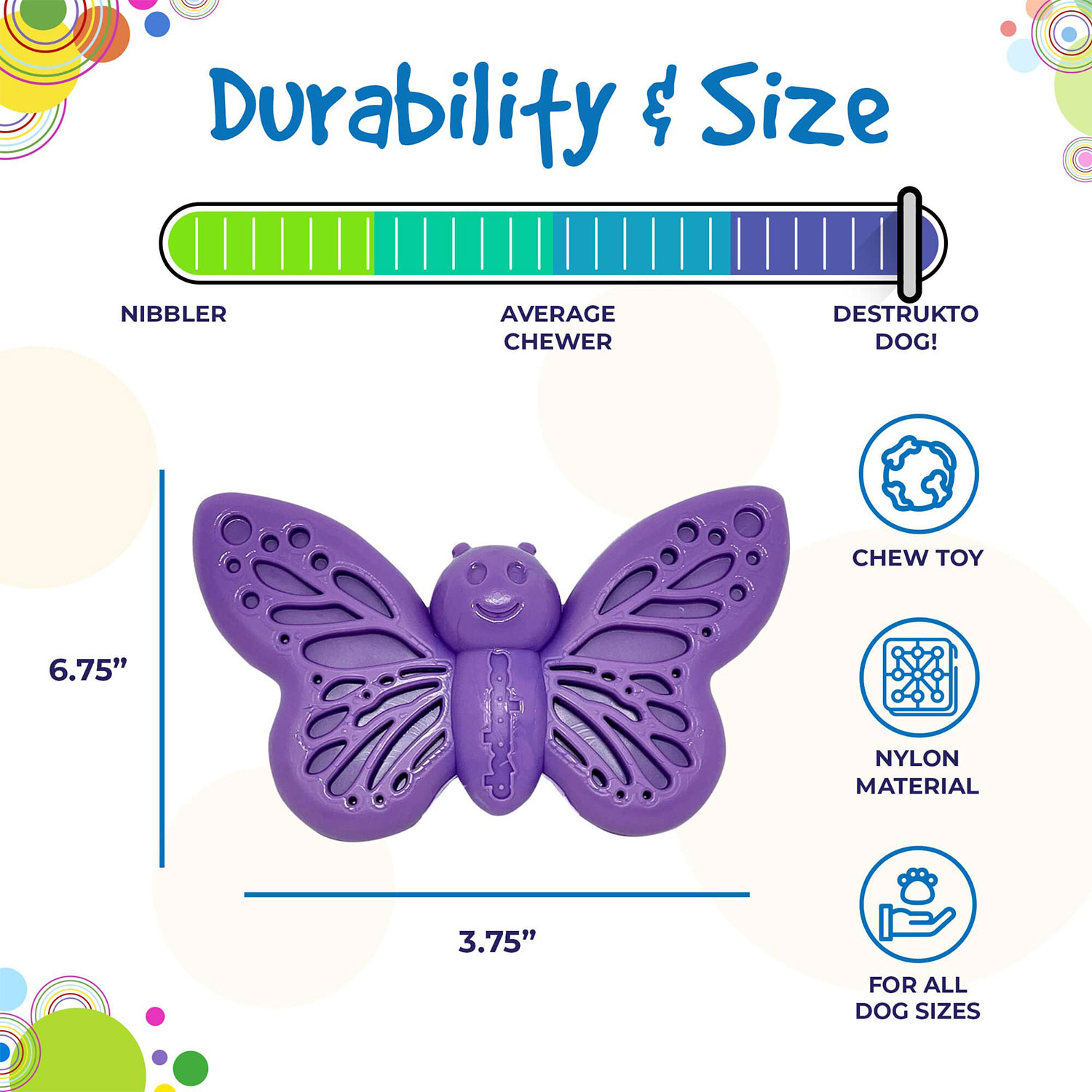 Butterfly Durable Nylon Dog Chew And Enrichment Toy - Image 2