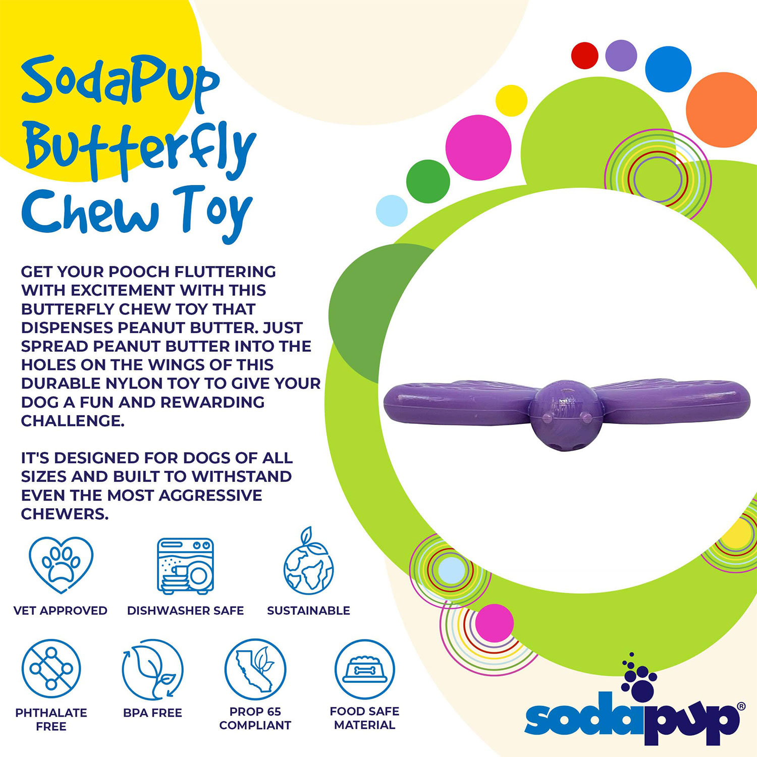 Butterfly Durable Nylon Dog Chew And Enrichment Toy - Image 3