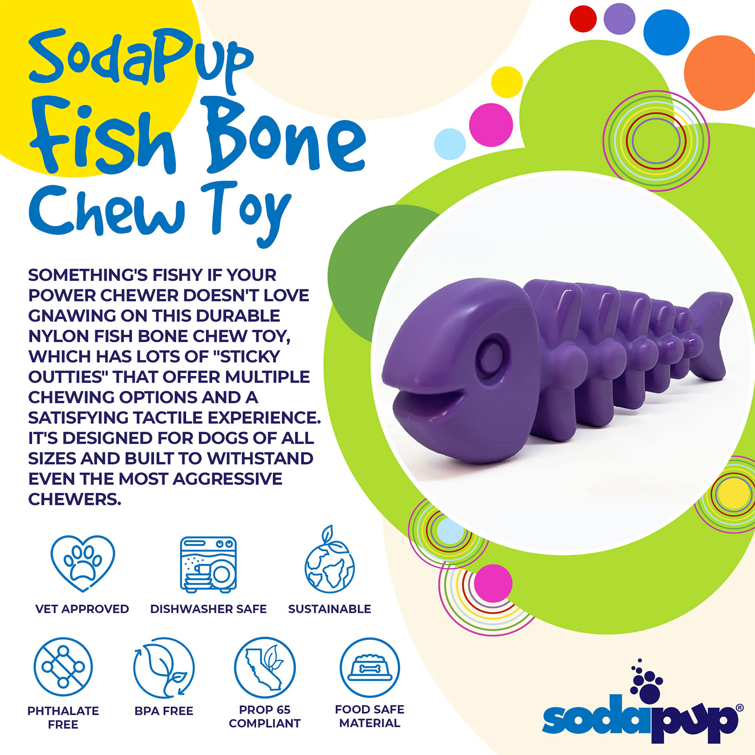 Fish Bone Ultra Durable Nylon Dog Chew Toy - Image 3