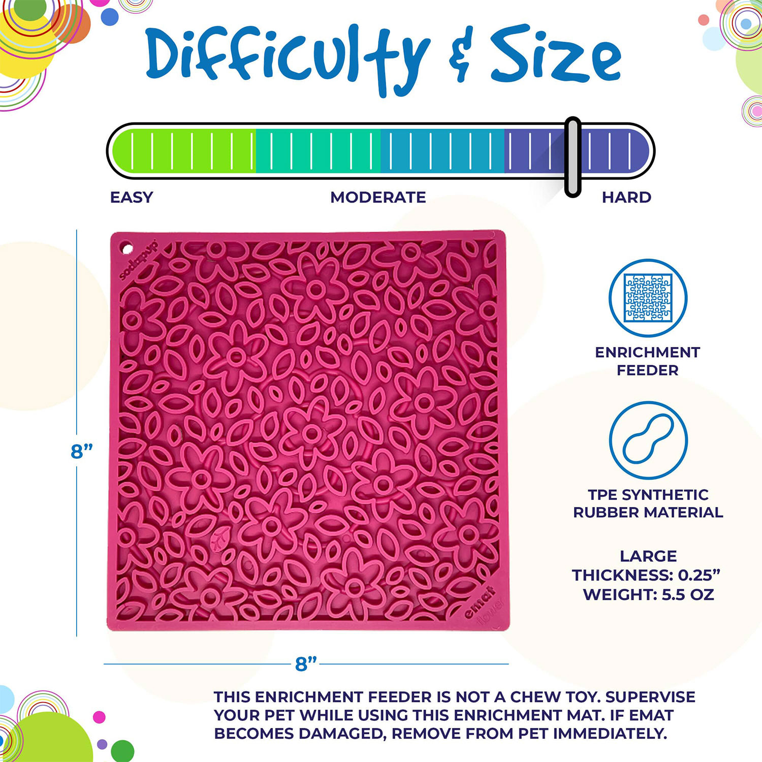 Flower Power Design eMat Enrichment Lick Mat - Image 2