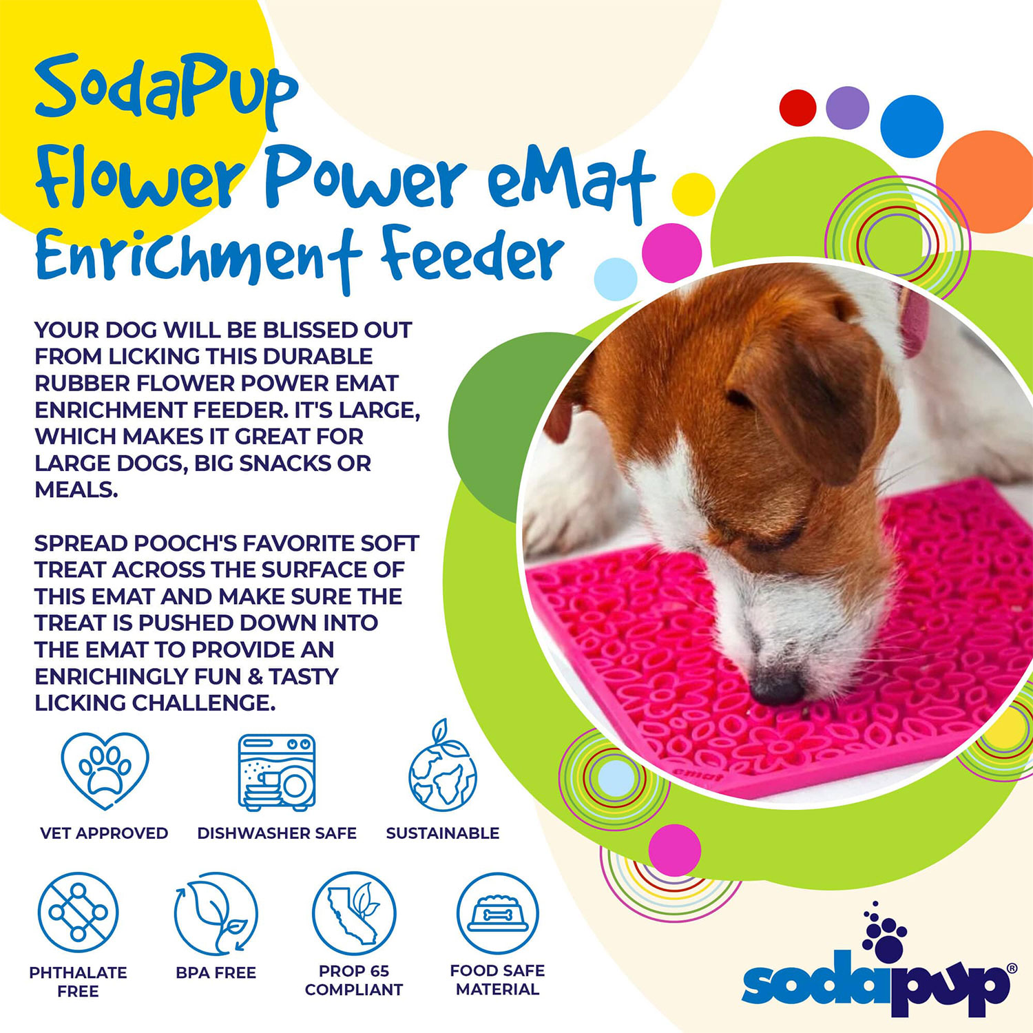 Flower Power Design eMat Enrichment Lick Mat - Image 3