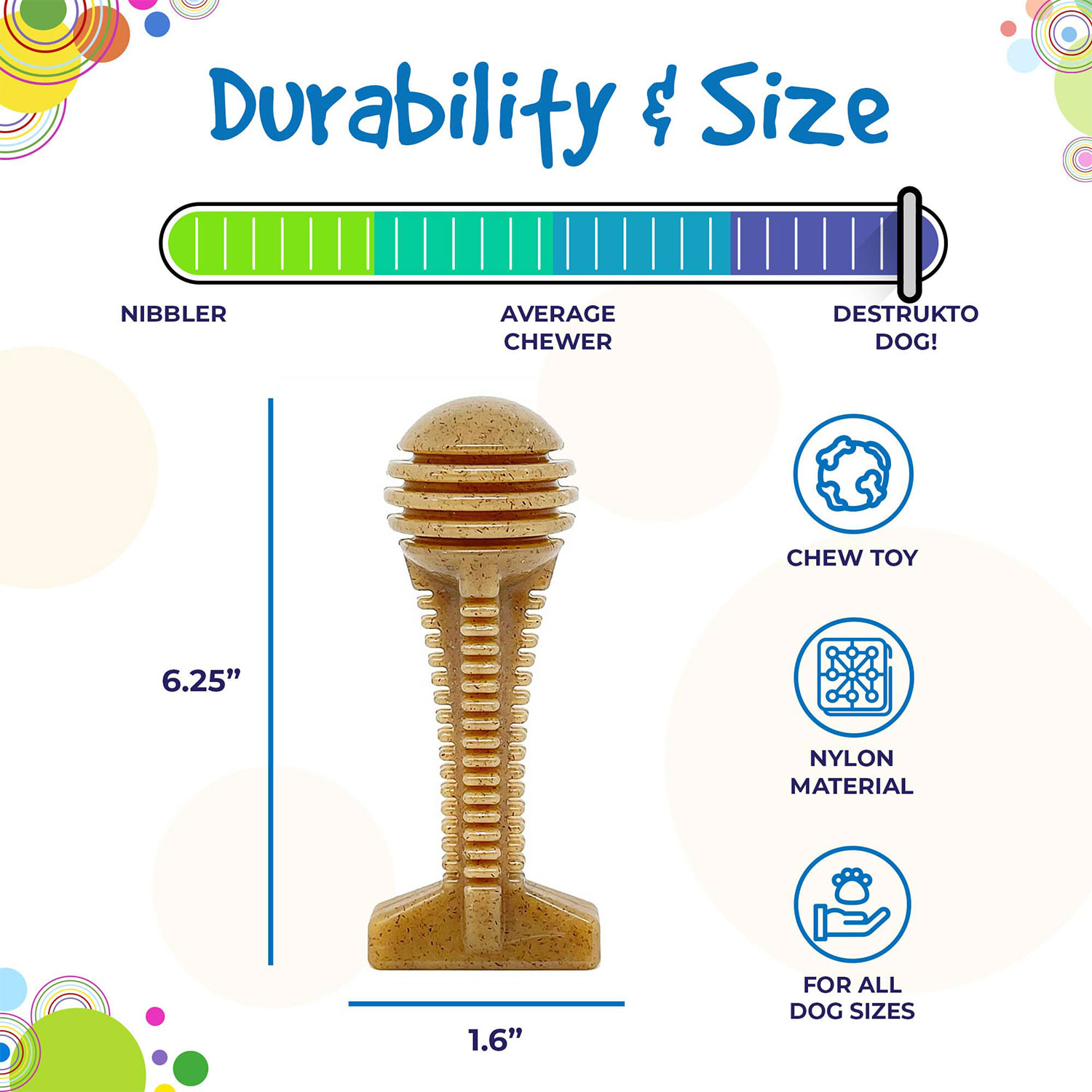 Honey Bone Dental Tower Ultra Durable Nylon Dog Chew Toy - Image 2