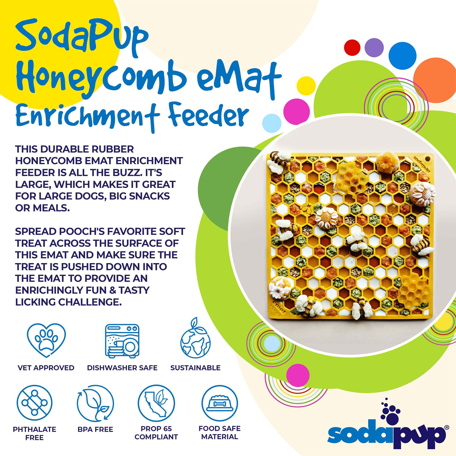 Honeycomb Design eMat Enrichment Lick Mat - Image 3