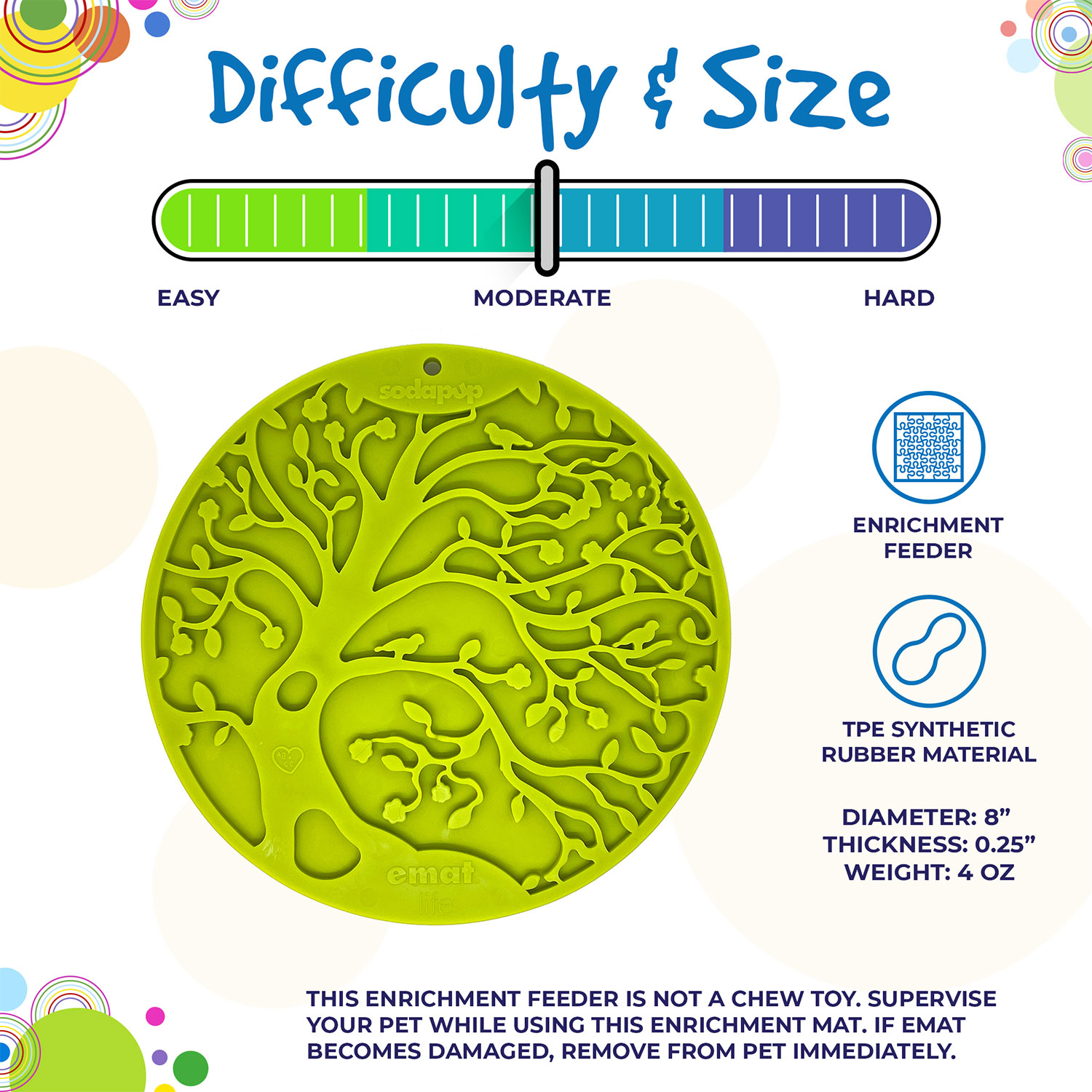Tree of Life Design eMat Enrichment Lick Mat with Suction Cups - Image 2