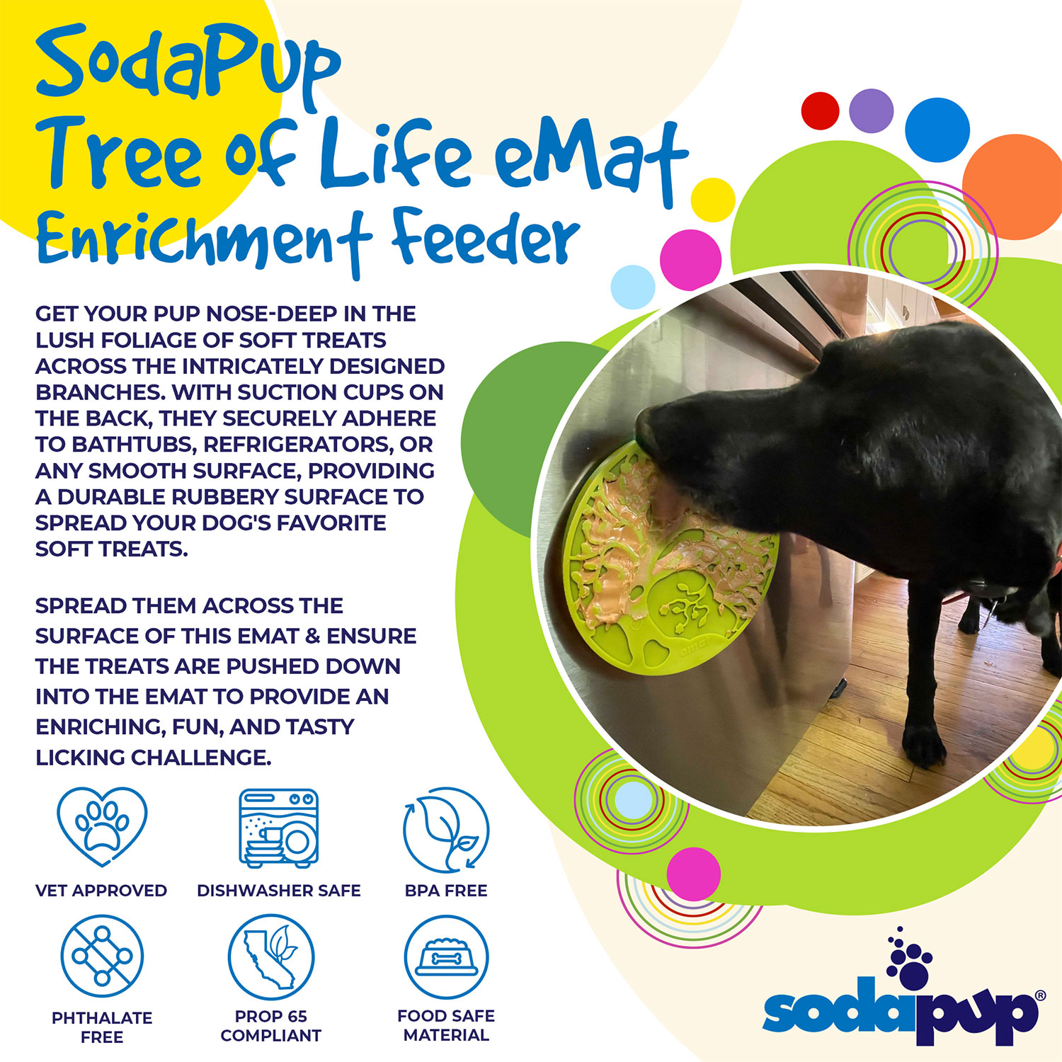 Tree of Life Design eMat Enrichment Lick Mat with Suction Cups - Image 3