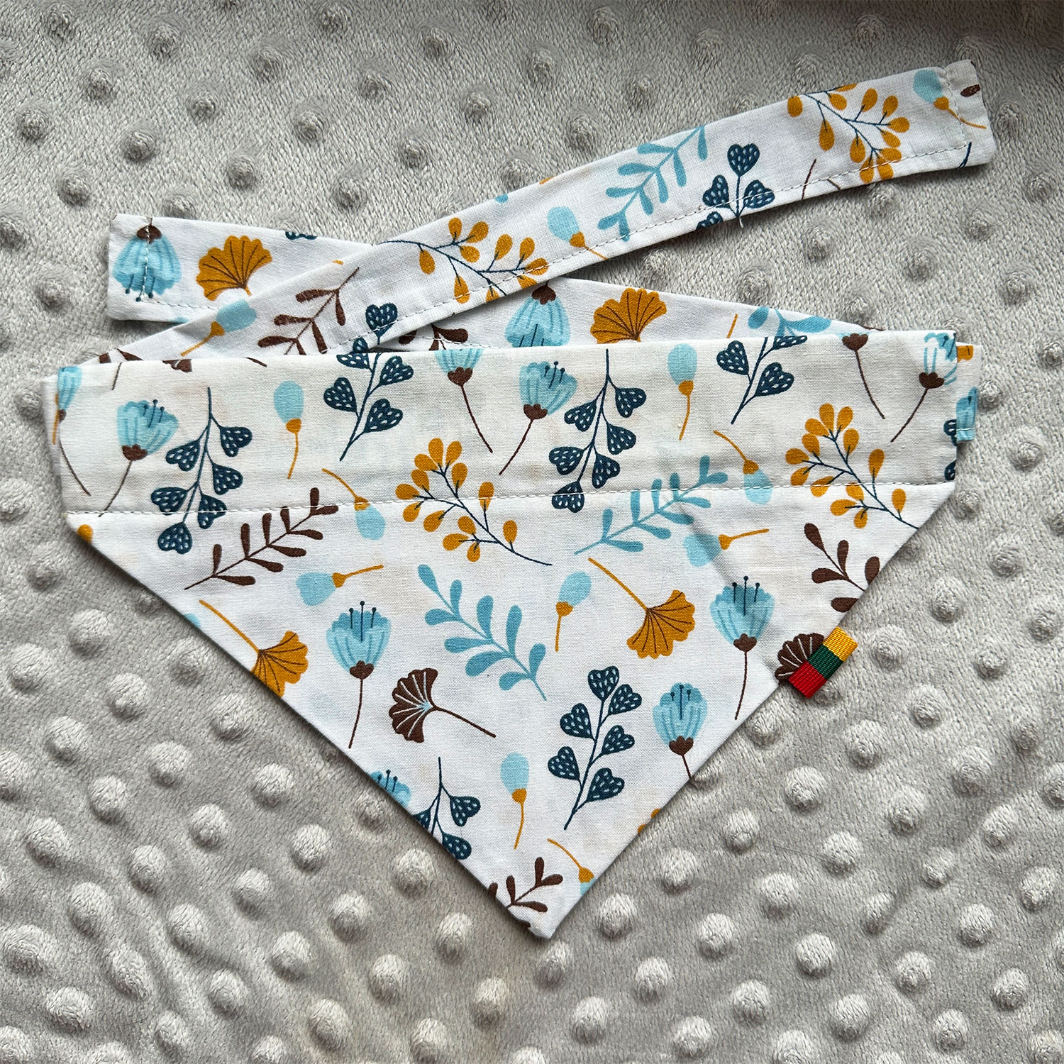 Ugne Winner Blue and Yellow Floral Dog Bandana Pet Accessories