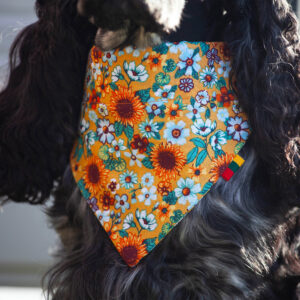 Ugne Winner Sunflowers Yellow Dog Bandana Pet Accessories