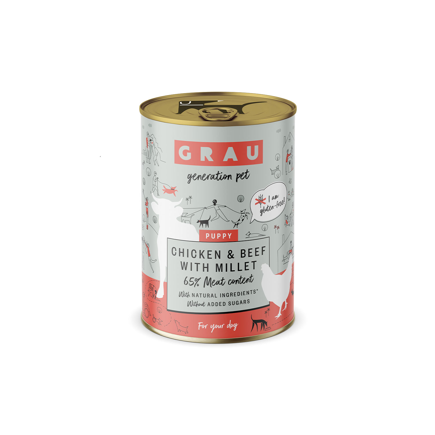 Grau Chicken & Beef with Millet Puppy Wet Food 400g