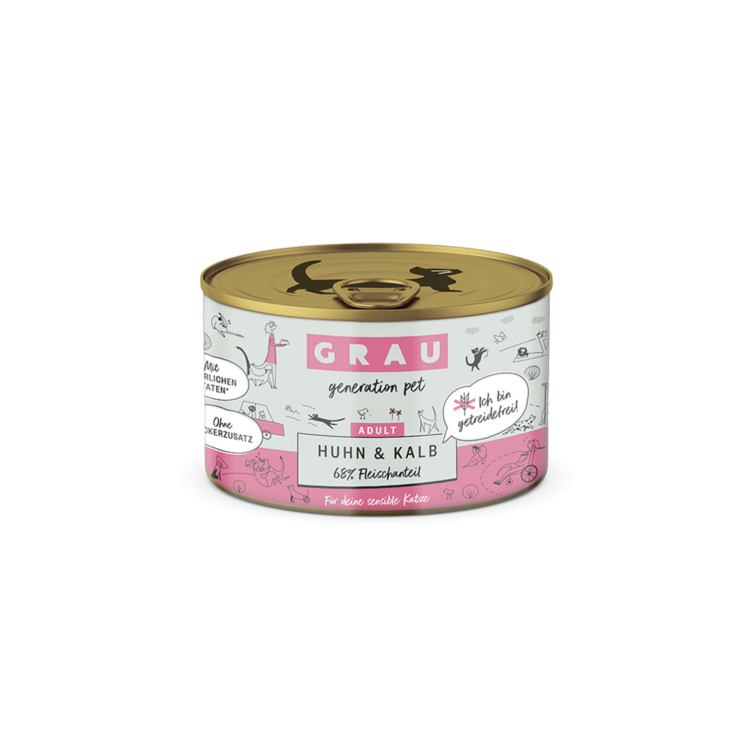 Grau Chicken & Veal Cat Wet Food Can 200g