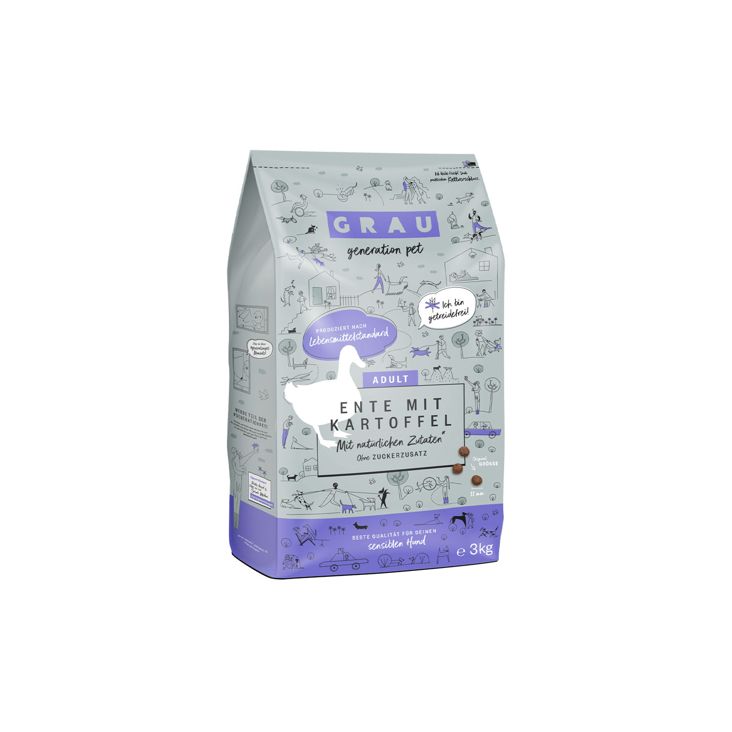 Grau Grain Free Duck with potatoes Dog Dry Food 3 kg