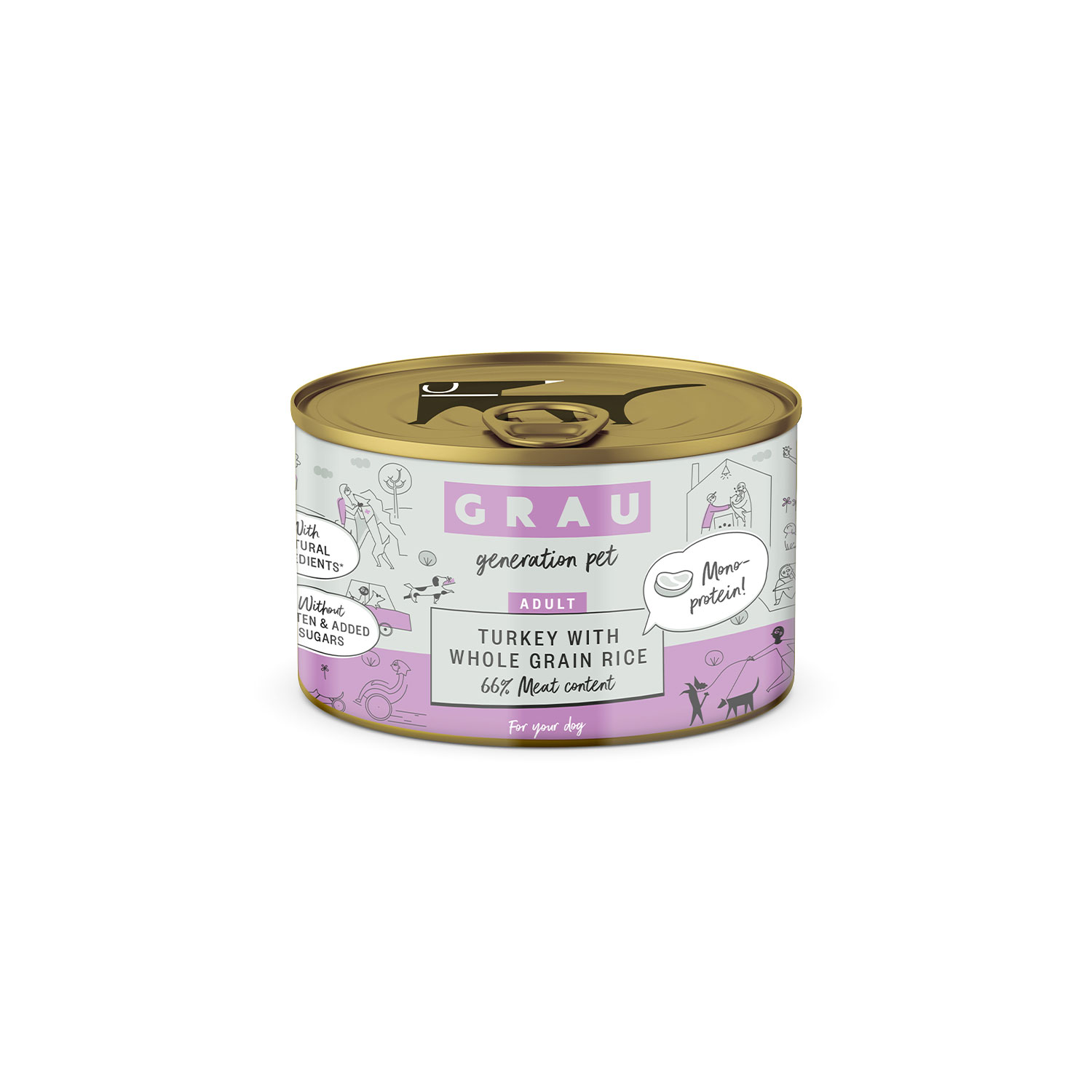 Grau Turkey with whole grain rice Dog Wet Food 200g