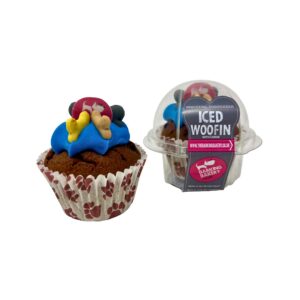 The Barking Bakery Carob Woofin with Blue Frosting Dog Muffin