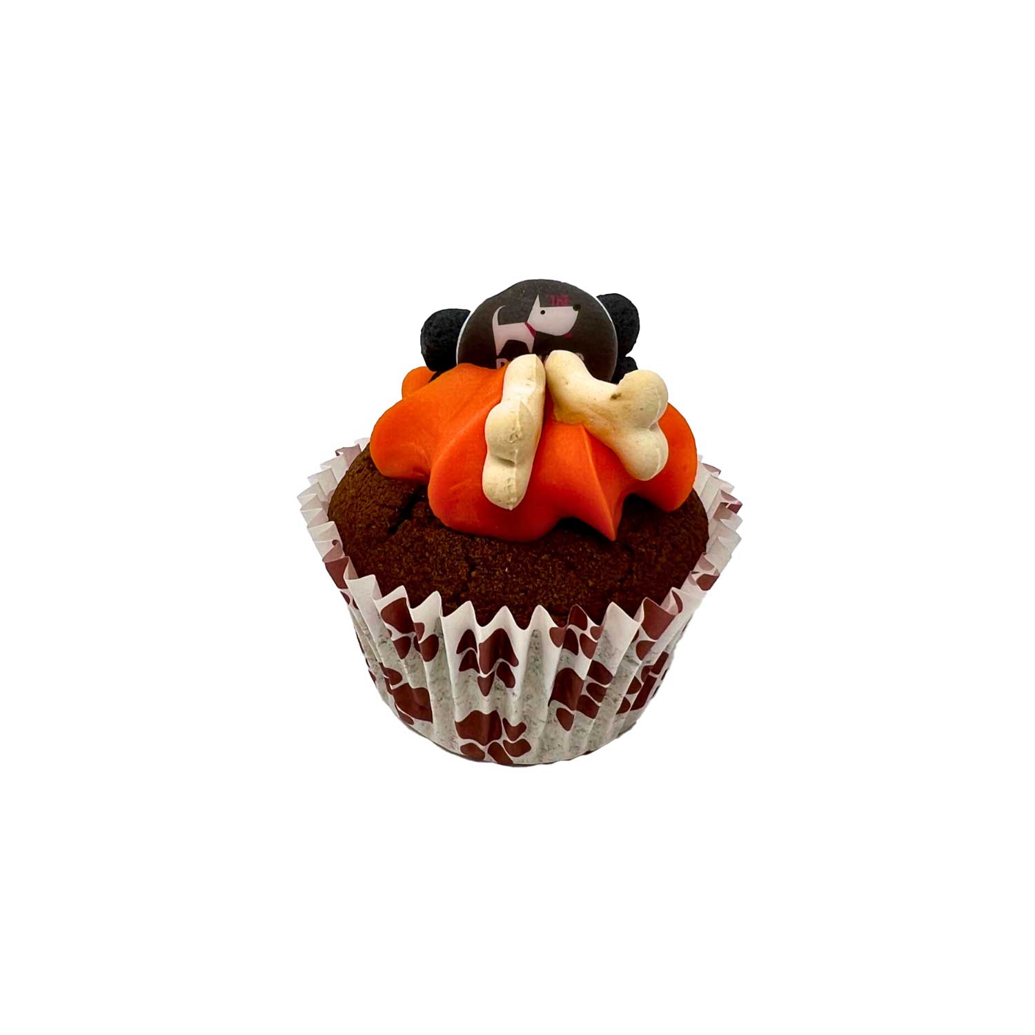 The Barking Bakery Carob Woofin with Orange Frosting Dog Muffin