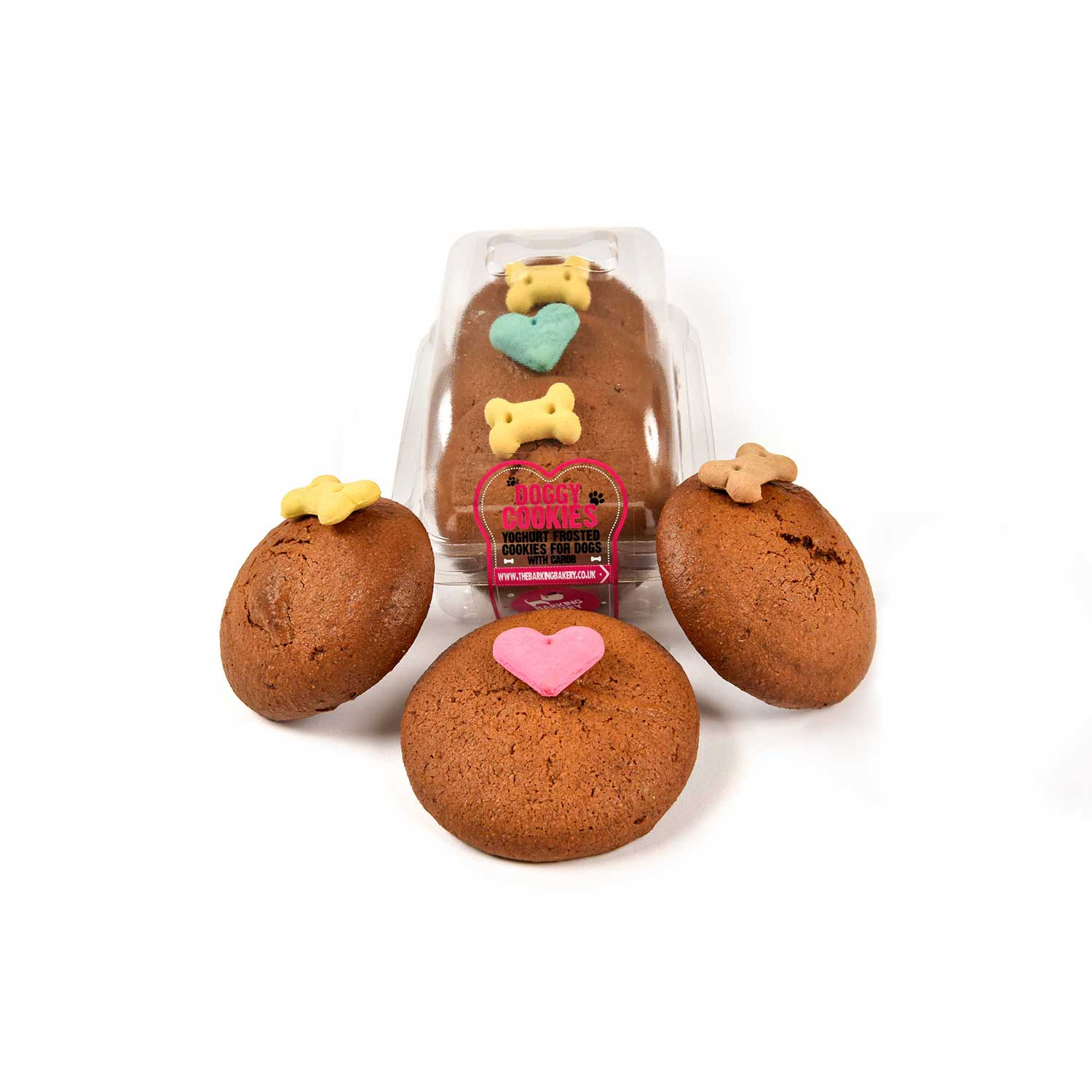 The Barking Bakery Doggy Cookies Yoghurt Frosted Cookies for Dogs with Carob