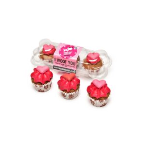 The Barking Bakery I Woof You… Valentines Mini Iced Trios Dog Muffins