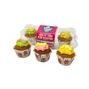The Barking Bakery Mini Iced Trios Bright Frosting Dog Muffins