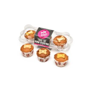The Barking Bakery Mini Uniced Trios Dog Muffins