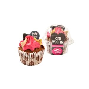 The Barking Bakery Vanilla Woofin with Pink Frosting Dog Muffin