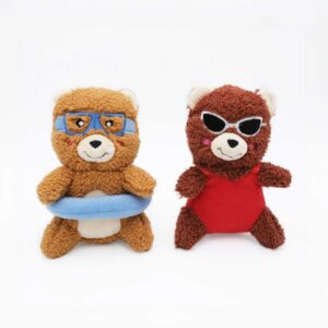 ZippyPaws Cheeky Chumz Jr 2-Pack Poolside Fun Bear Dog Toys ZP1079